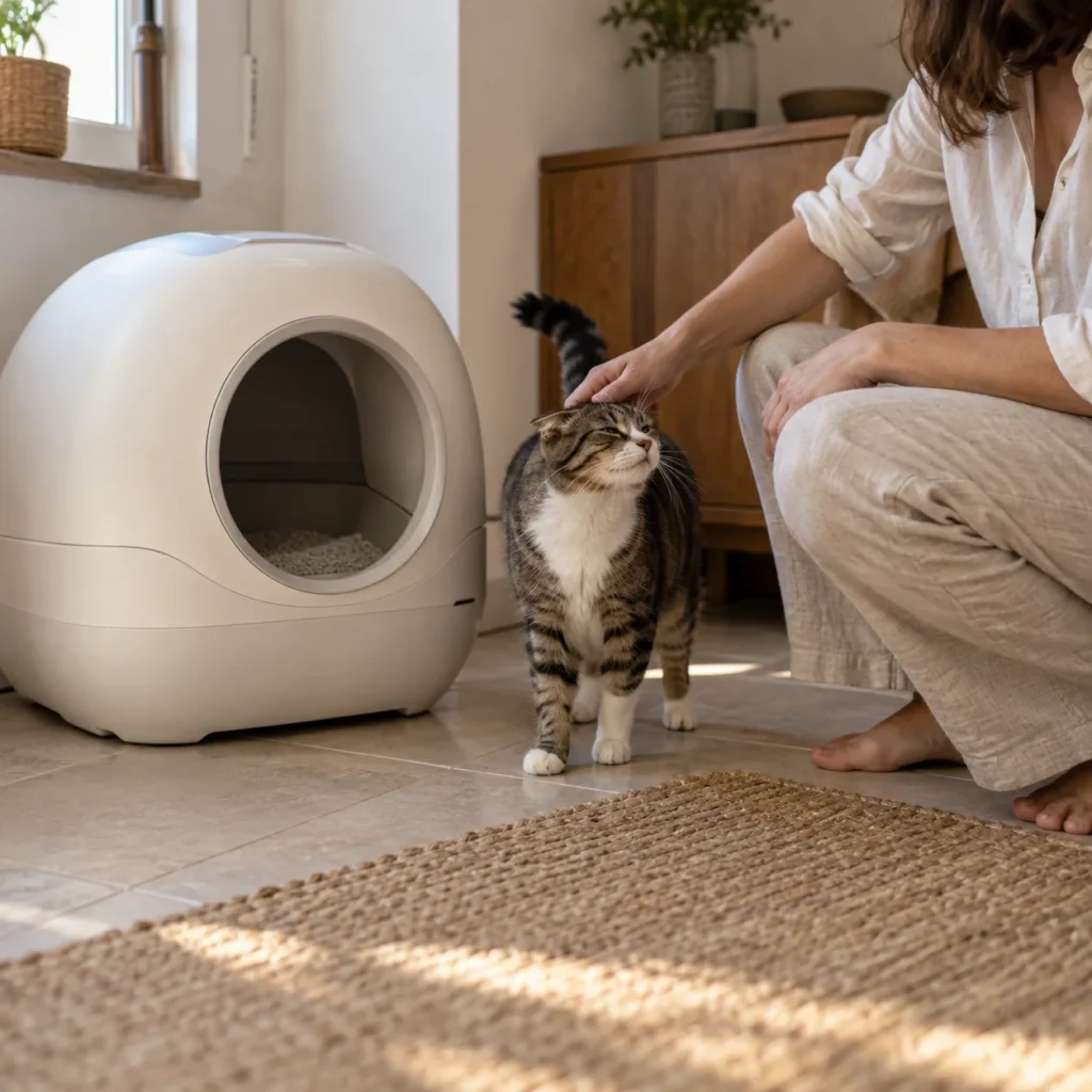 Automatische kattenbak in gebruik, Zelfreinigende Kattenbak Gids